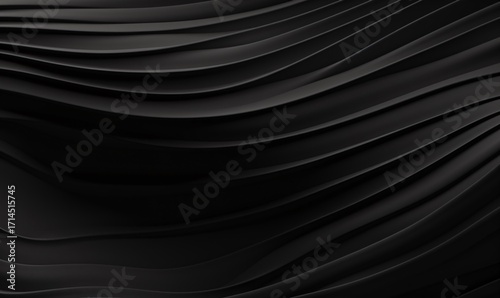 Abstract black wavy lines background symbolizing elegance, modern design, and minimal dark concept