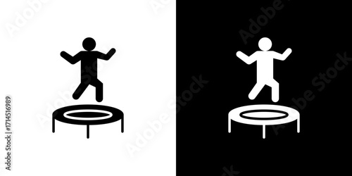 Trampolining icon vector illustration - high quality black style vector icons