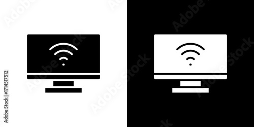 Smart tv icon vector illustration - high quality black style vector icons