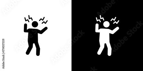Shocked human icon vector illustration - high quality black style vector icons