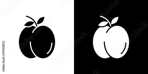 Plum icon vector illustration - high quality black style vector icons