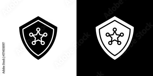 Police badge icon vector illustration - high quality black style vector icons