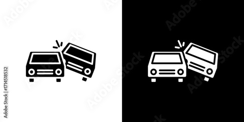 Overturned car icon vector illustration - high quality black style vector icons