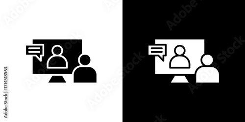 Online coaching icon vector illustration - high quality black style vector icons