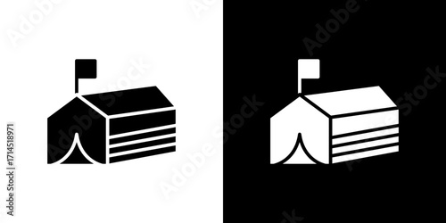 Military tent icon vector illustration - high quality black style vector icons