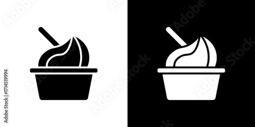 Frozen yogurt icon vector illustration - high quality black style vector icons