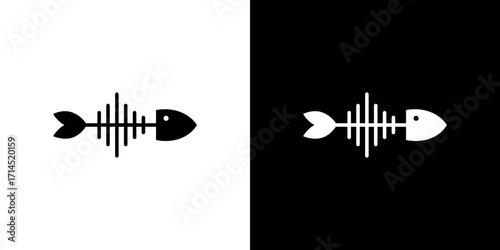 Fish skeleton icon vector illustration - high quality black style vector icons