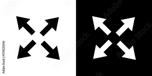 Expand arrows icon vector illustration - high quality black style vector icons