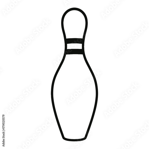 Vector Outline of a Single Bowling Pin - Game and Sport Icon
