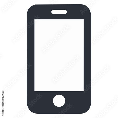 Smartphone isolated on white background, a mobile device for communication, information access and entertainment in daily life