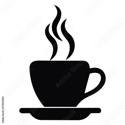 A steaming cup of coffee isolated on white background, perfect for a morning pickmeup or a cozy break time treat