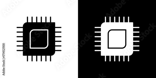 Computer microprocessor icon vector illustration - high quality black style vector icons