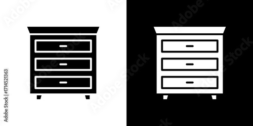 Chest of drawers icon vector illustration - high quality black style vector icons