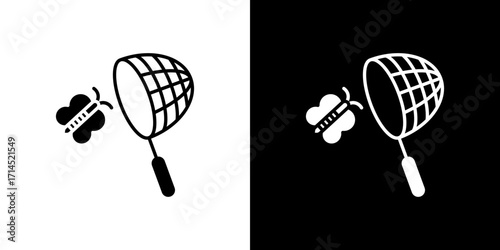 Butterfly catcher icon vector illustration - high quality black style vector icons