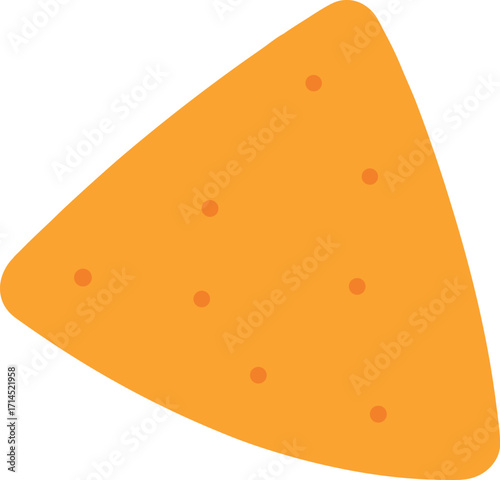 Single Nacho Chip with Seasoning Vector Illustration