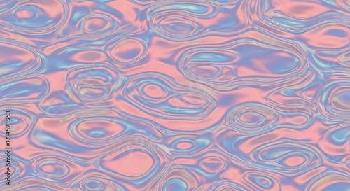 Abstract Iridescent Fluid Pattern Background With Swirls