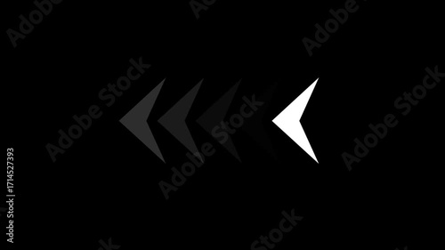 Left swipe directional white arrow loop animation. arrows sign right to left animation concept