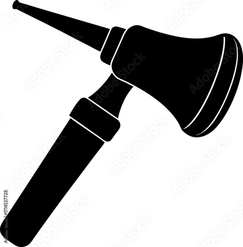 otoscope silhouette line art vector illustration with a white background
