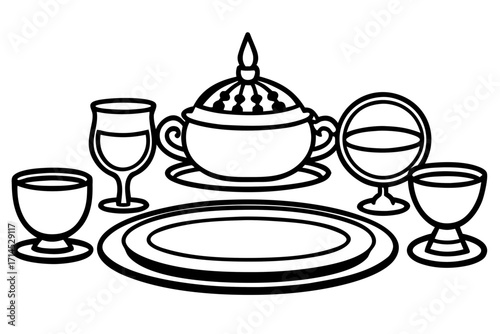 jewish holiday icon set