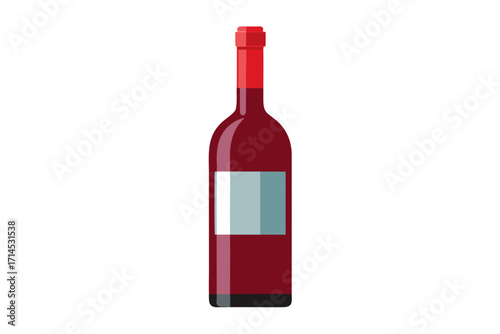 red wine bottle with blank label