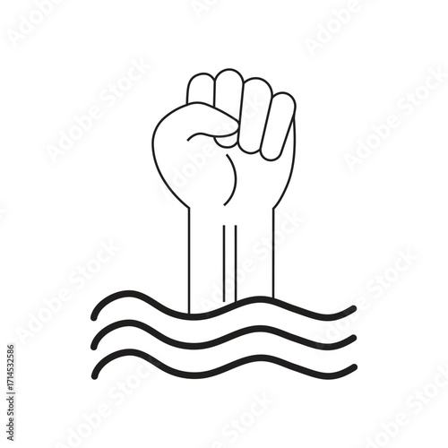 Empower line icon. Empowerment strength sign