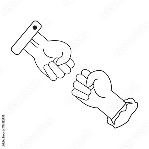 Empower line icon. Empowerment strength sign. Protest fist symbol. Quality design element. Linear style empower icon.