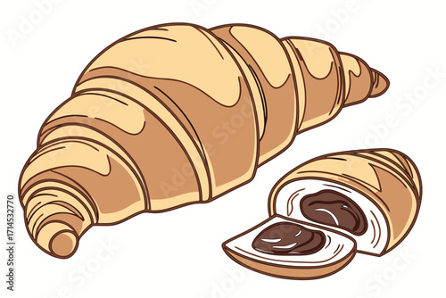 croissant on a white background