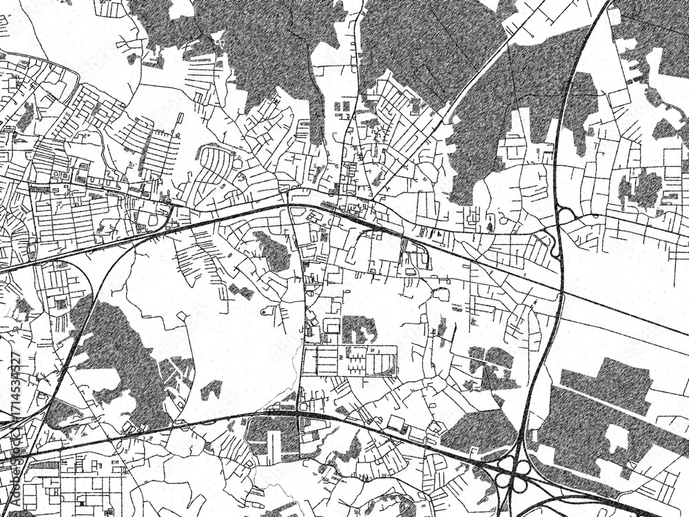 Fototapeta premium Sketch-style black and white map of CRO, Sesvete, perfect for illustration and wall art.