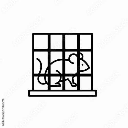 Small mouse trapped behind cage bars, symbolizing confinement and limitation.