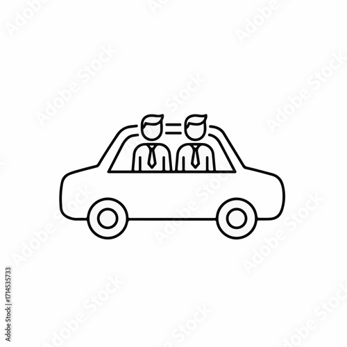 Two professionals commuting together in a car, symbolizing teamwork and shared journeys.