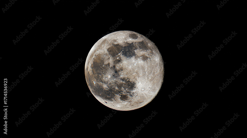 Obraz premium crater. The moon's rugged surface shines in stark detail against the vast darkness of space, a celestial marvel. STEM education sheets.