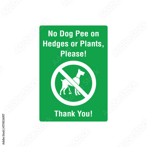 No dog pee on hedges sign, prohibition sign. artwork, vector design
