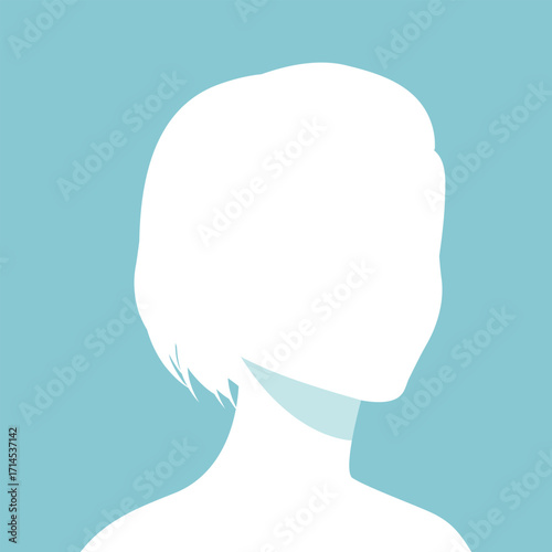 Silhouette of a half turned woman. Faceless female. Vector illustration