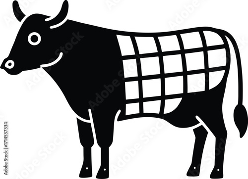vector illustration of a cow