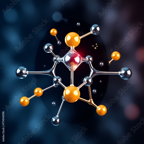 Creative representation of functional group organic chemistry dynamic molecular interaction