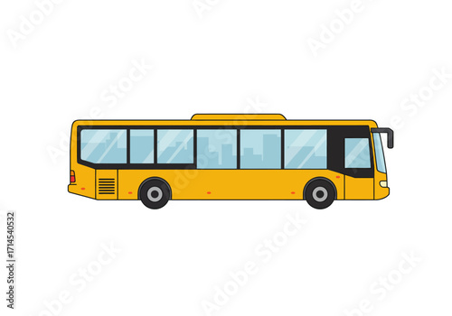 Yellow bus A cartoon illustration of a long yellow passenger bus