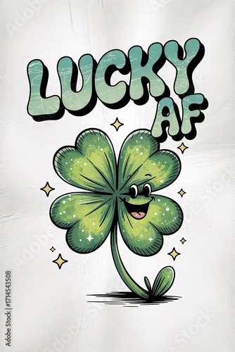Cute Lucky Clover Graphic with 