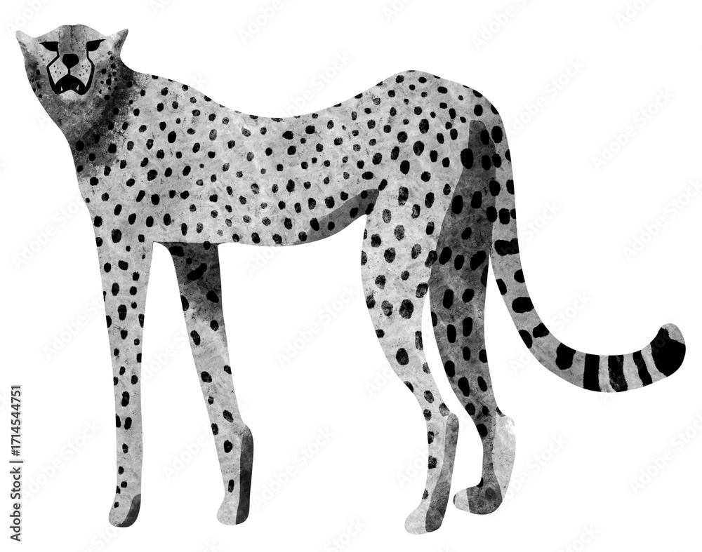 Fototapeta premium raster image of a cheetah on a transparent background