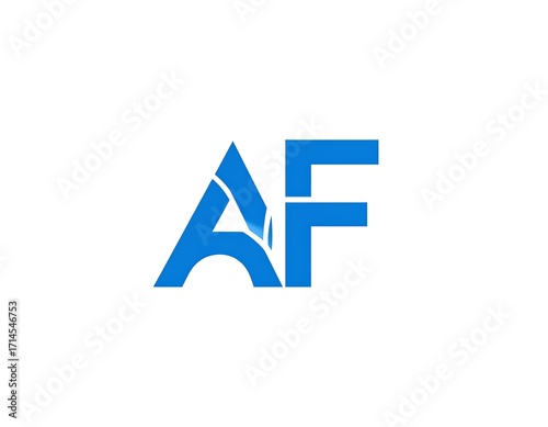 Free Download Modern blue logo with initials AF - GFXLoad