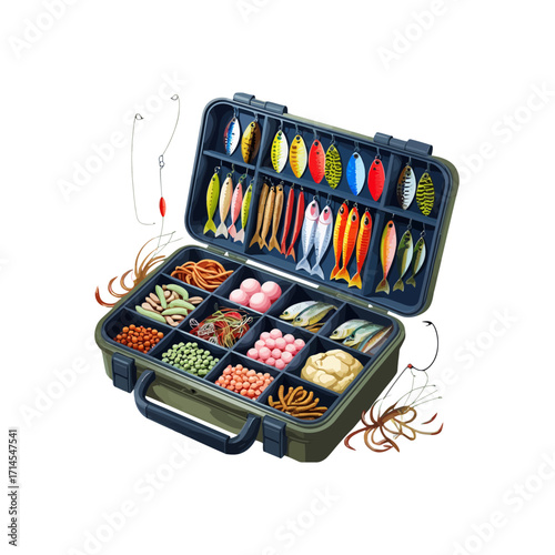 Comprehensive: Fishing Tackle Box Full of Lures, Baits & Accessories | Essential Gear for Anglers