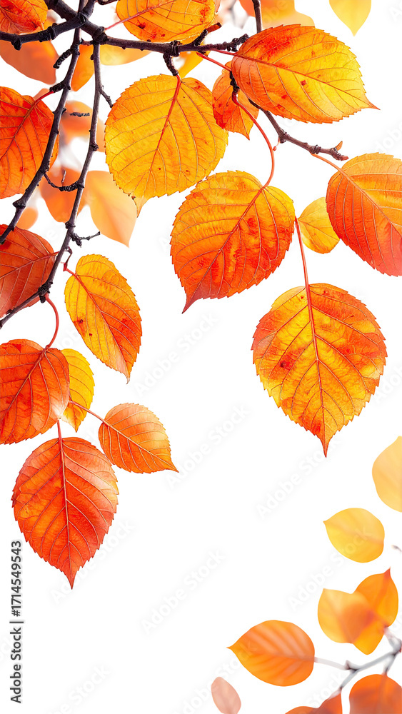 Obraz premium Autumn leaves against black background