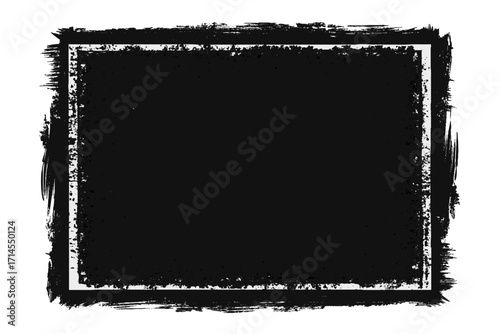 Vector black paint brush spots, Hand drawn Ink brush strokes texture. Black grunge rectangles. Square shape for text. Doodle rectangle pastel chalk elements. Brush frame box.