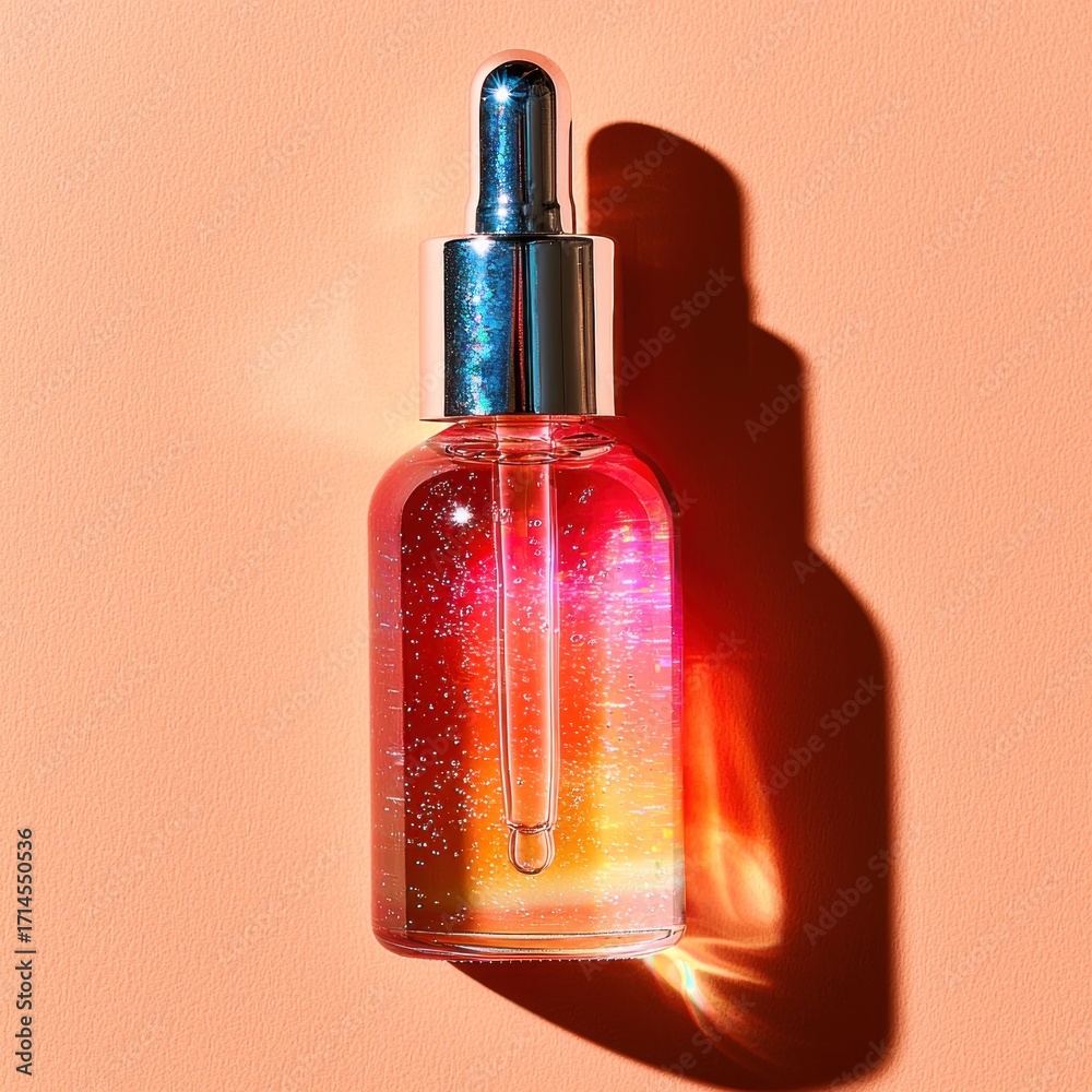 Naklejka premium Radiant serum bottle, vibrant colors