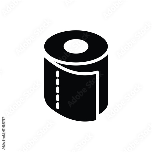 Toilet paper roll icon. Editable stroke outline icon isolated on white background. Vector illustration for web design.