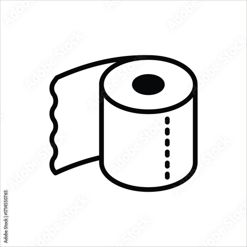 Toilet paper icon. Vector illustration for web design. Editable stroke outline icon isolated on white background.