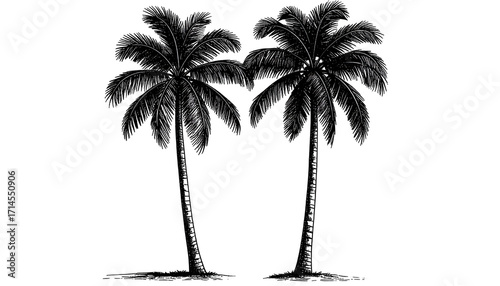 Two dark palm trees with glitter details