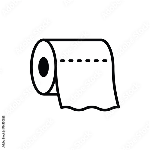 Toilet paper icon. Vector illustration for web design. Editable stroke outline icon isolated on white background.