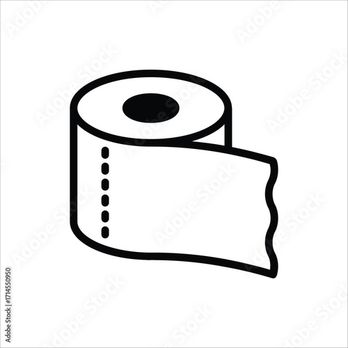 Toilet paper icon. Vector illustration for web design. Editable stroke outline icon isolated on white background.