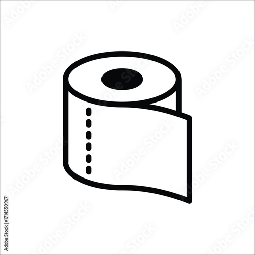 Toilet paper icon. Vector illustration for web design. Editable stroke outline icon isolated on white background.
