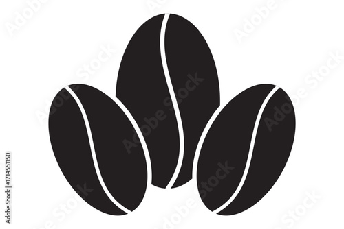 Coffee beans vector design. Caffeine sign. Coffee bean logo set. Coffee bean sign. Icons for coffee beans. Coffee logo on white background.